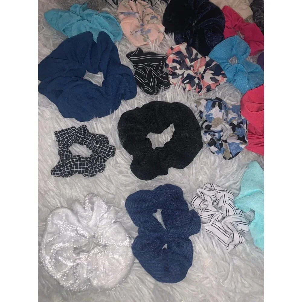 Hair Scrunchie Tie Color Assorted Bundle Set of 25
